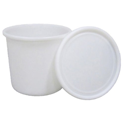 Cylindrisk konisk beholder med løst låg