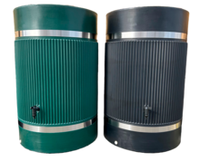 Robust regnvandsbeholder 650 liter i plast fra DRP – egnet til opsamling af regnvand i landbrug og industri