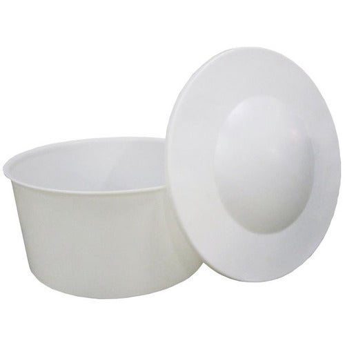 Cylindrisk konisk beholder med løst låg