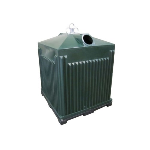 Genbrugscontainer i plast på 1800 liter til indsamling af glas