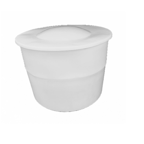 Cylindrisk beholder med løst låg