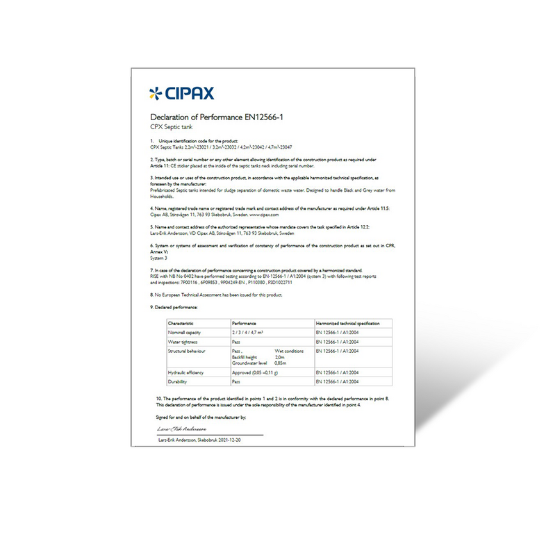 CE-dokument CPX Slamavskiljare