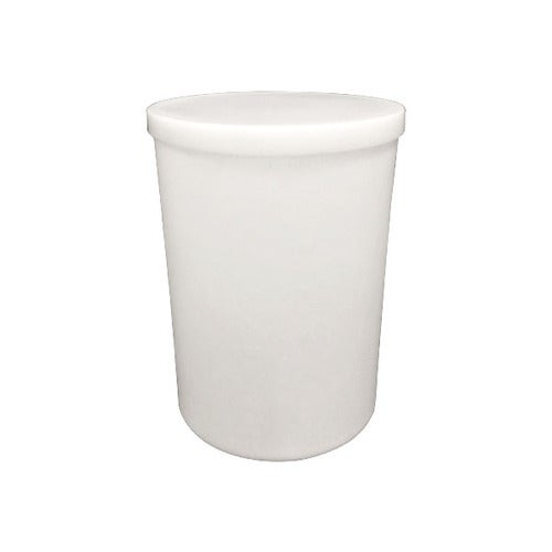 Cylindrisk beholder med løst låg